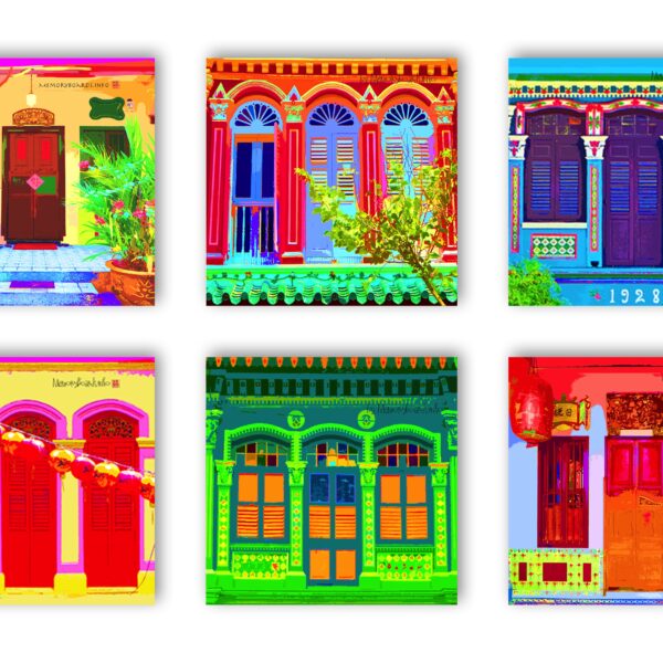 Shophouse facade coasters